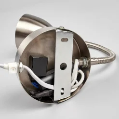 Lindby væglampe Amrei, nikkelfarvet, 42 cm, stik, dæmpbar