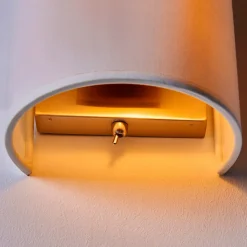 Lindby væglampe Annalisa, højde 20 cm, hvid, tekstil