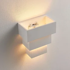 Lindby væglampe Antonella, hvid gips, G9, kan males, 21 cm