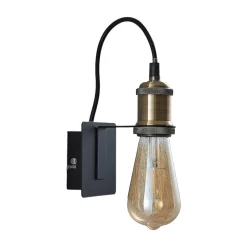 Lindby væglampe Aurella, højde 16 cm, antik messing, metal