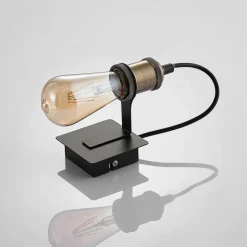 Lindby væglampe Aurella, højde 16 cm, antik messing, metal