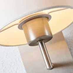 Lindby væglampe Camilo, nikkelfarvet, LED-læselampe, 28 cm