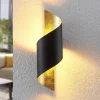 Lindby væglampe Desirio, sort/guld, 35 cm, metal