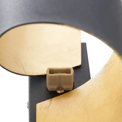 Lindby væglampe Desirio, sort/guld, 24 cm, metal