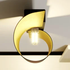 Lindby væglampe Desirio, sæt med 3, sort, guldfarvet, G9