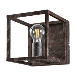 Lindby væglampe Emin, bredde 18 cm, rustfarvet, metal