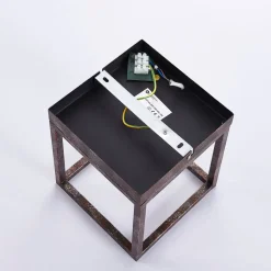 Lindby væglampe Emin, bredde 18 cm, rustfarvet, metal