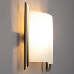 Lindby væglampe Filippa, 20 cm, nikkel, glas, E27