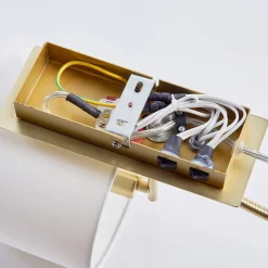 Lindby væglampe Florens, messing, LED-læselampe, 23,5 cm