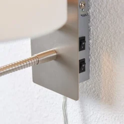 Lindby væglampe Florens, nikkel, LED-læselampe, 23,5 cm