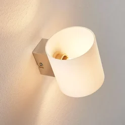 Lindby væglampe Gerrit, hvid, glas, 10 cm høj, op/ned, G9