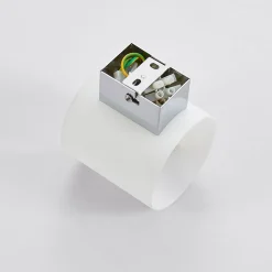 Lindby væglampe Gerrit, hvid, glas, 10 cm høj, op/ned, G9