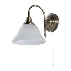 Lindby væglampe Hanna, 18 m, antik messing, metal, glas