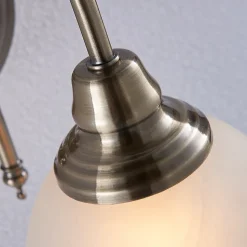 Lindby væglampe Hanna, 18 m, antik messing, metal, glas