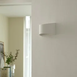 Lindby væglampe Heiko, op/ned, gips, hvid, højde 12 cm