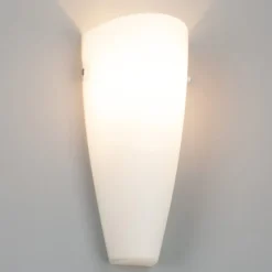 Lindby væglampe Hermine, hvid, glas, højde 30 cm, E27