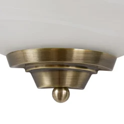 Lindby væglampe Irimia, 31 cm, antik messing, glas