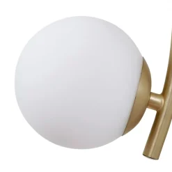 Lindby væglampe Josiana, opal/messing, 48 cm, kugle, glas