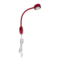 Lindby væglampe Jyla rød/sort linse 3.000 K GX53 fleksibel arm