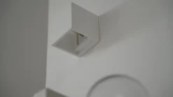 Lindby væglampe Kay, hvid, gips, 11,5 x 11,5 cm