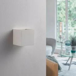 Lindby væglampe Kay, hvid, gips, sæt af 2