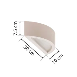 Lindby væglampe Konstantin, bredde 30 cm, hvid, gips, E14