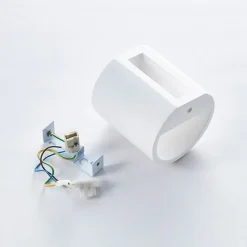 Lindby væglampe Krista, hvid, gips, op/ned, kan males, G9