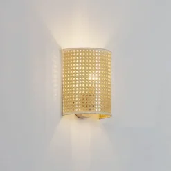 Lindby væglampe Lautaro, bambus, 25 cm høj, E27