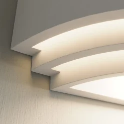 Lindby væglampe Lucien, hvid, gips, kan males, op/ned, E14