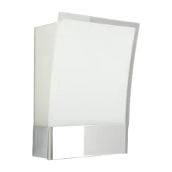 Lindby væglampe Malthe, højde 27 cm, krom, glas, metal