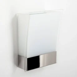 Lindby væglampe Malthe, højde 27 cm, krom, glas, metal