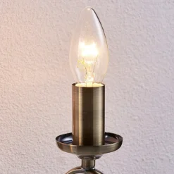 Lindby væglampe Marnia, antik messing, 2 lyskilder, 27 cm, E14