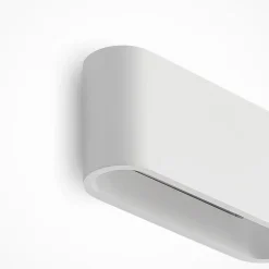 Lindby væglampe Mavora, afrundet, 25 cm, hvid, gips, G9