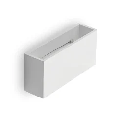 Lindby væglampe Mavora, kantet, 25 cm, hvid, gips, G9