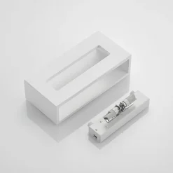 Lindby væglampe Mavora, kantet, 25 cm, hvid, gips, G9