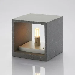 Lindby væglampe Nellie, grå, beton, 11,5 cm bred