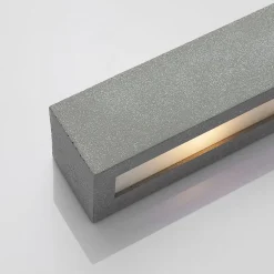 Lindby væglampe Nellie, grå, beton, 35,3 cm bred