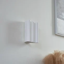 Lindby væglampe Novali, hvid, gips, op/ned, 26 cm, G9