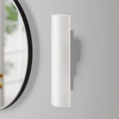 Lindby væglampe Ophelia, højde 39 cm, hvid, glas