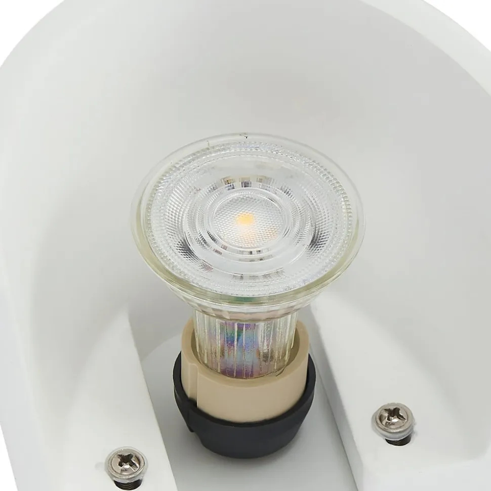 Lindby væglampe Pascali, højde 42 cm, hvid, gips