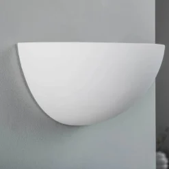 Lindby væglampe Pascali, højde 13 cm, hvid, gips