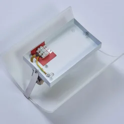 Lindby væglampe Phil, hvid, glas, højde 21 cm