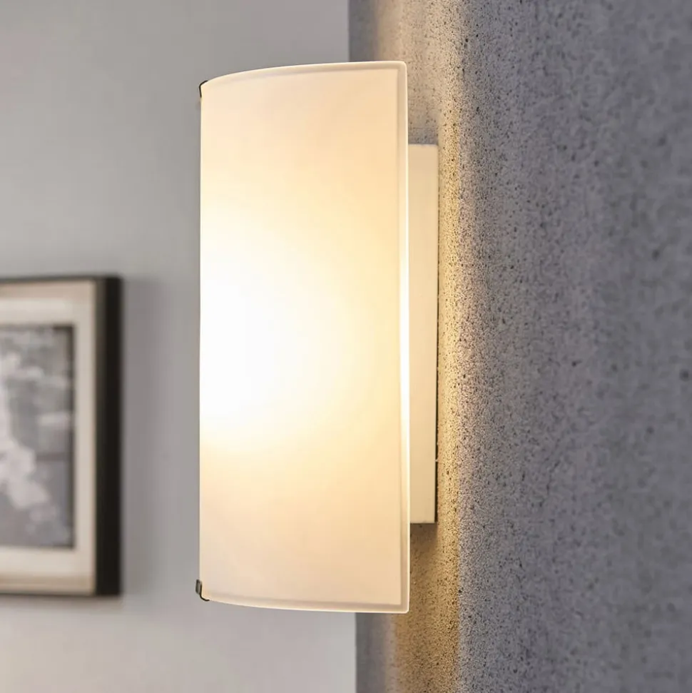 Lindby væglampe Phil, hvid, glashøjde 21 cm, sæt med 2 stk