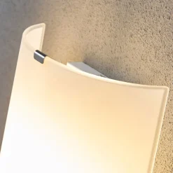 Lindby væglampe Phil, hvid, glashøjde 21 cm, sæt med 2 stk