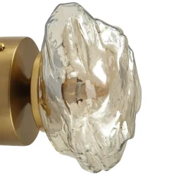 Lindby væglampe Piatra, rav/messing, glas, Ø 16 cm, G9