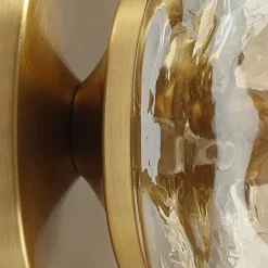 Lindby væglampe Piatra, rav/messing, glas, Ø 16 cm, G9