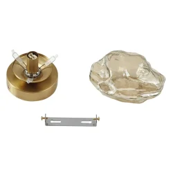 Lindby væglampe Piatra, rav/messing, glas, Ø 16 cm, G9