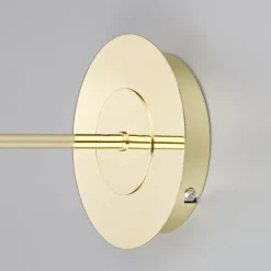 Lindby væglampe Pola, 30 cm, messing, udtrækkelig, tekstil