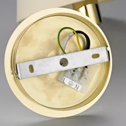 Lindby væglampe Pola, 30 cm, messing, udtrækkelig, tekstil