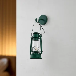 Lindby væglampe Raisa, grøn, metal, lygte, E14